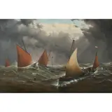 Haughton Forrest, Fishing Boats off the Eddystone Lighthouse, oil on board