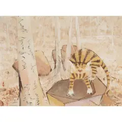 Clifton Pugh, (Feral Cat), 1976, oil on board