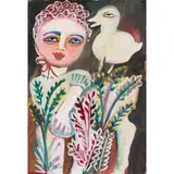 Mirka Mora, I Love You Said the Bird, c.1985, gouache on paper
