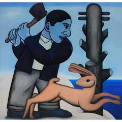 Euan Heng, Telegraph Man, 1997-98, oil on linen