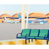 Joanna Lamb, Airport Lounge, 2014, synthetic polymer paint on canvas