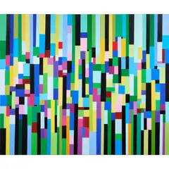 Melinda Harper, Untitled Yellow, Green & Blue, 2011, oil on canvas