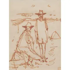 Scarecrow by Samuel Fullbrook, ink on paper, sold Sep 2025