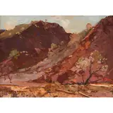 Rubery Bennett, Australian Desert Rock, oil on board