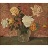 Edmund Arthur Harvey, Roses, 1933, oil on board