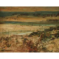 George Lawrence, Sand and Sea, oil on board