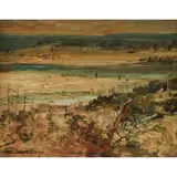George Lawrence, Sand and Sea, oil on board