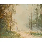 Rubery Bennett, Morning Mist, oil on board