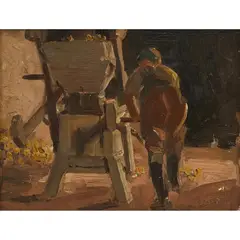 Fred Leist, The Metal Press, oil on board