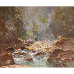 Filtering Light by Rubery Bennett, oil on canvasboard, sold Sep 2025