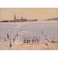 Rubery Bennett, Grand Canal, Venice, oil on board