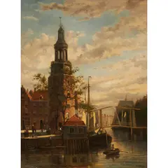 John Frederik Hulk I, Montelbaanstoren on the Oudeschans Canal, oil on canvas