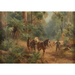 Jan Hendrik Scheltema, Hauling Logs, oil on canvas