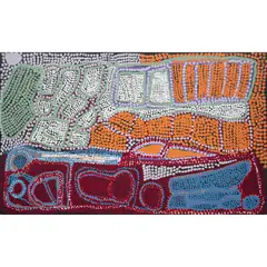 Weaver Jack, (Language group: Yulparija), synthetic polymer paint on canvas