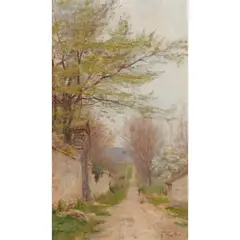 Florence Fuller, Fleury Road in Spring, c.1896, oil on board