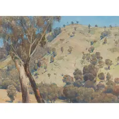 Dandenongs Landscape by Tom Roberts, c.1924, oil on board, sold Aug 2025