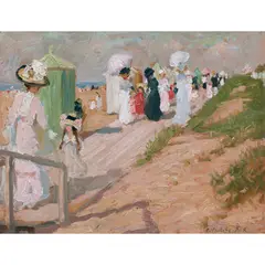 E. Phillips Fox, (Promenade on the Beach), c.1909, oil on panel