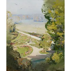 The Rose Garden, Coombe Bank by Arthur Streeton, c.1913, oil on canvas, sold Aug 2025