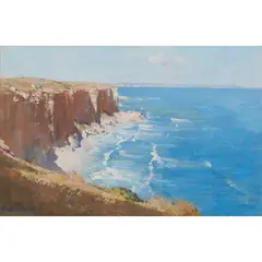 Ramparts Face the Ocean by Arthur Streeton, 1932, oil on canvas, sold Aug 2025