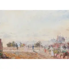 Frederick McCubbin, Figures in a Street - A Bit of South Yarra, c.1910, oil on canvas