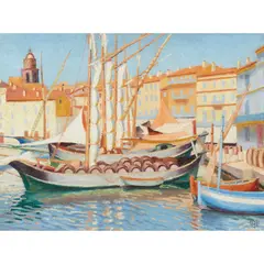 Weaver Hawkins, Le Port, 1924, oil on canvas