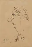 Barry Humphries, Himself, 7AM, ink on tinted envelope