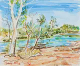 Barry Humphries, The King Edward River, 2009, watercolour and ink on paper