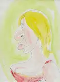 Barry Humphries, L.A. Trout Pout, 2010, ink and gouache on paper