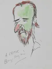 Barry Humphries, A Critic, ink and watercolour on paper