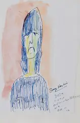 Barry Humphries, Vista Café, Wellington, 2011, ink and watercolour on paper