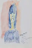 Barry Humphries, Vista Café, Wellington, 2011, ink and watercolour on paper