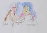 Barry Humphries, Anything You See You Fancy?, pencil and watercolour on folded paper