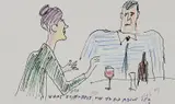 Barry Humphries, What Do You Expect Me To Do About It?, 2019, ink and coloured pencil on paper