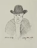 Barry Humphries, Dichotomy, pen on paper