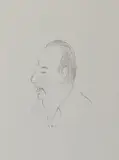 Barry Humphries, Sketch of a Man, pencil on paper