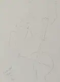 Barry Humphries, Sketch, Steven Isserlis Playing the Cello, pencil on paper