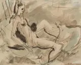 Francis Lymburner, Female Nude, ink and wash on paper