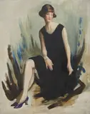 Lewis Baumer, Portrait of a Young Woman, oil on canvas laid on canvas