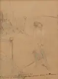 Jean-Louis Forain, Le Lever, pencil on paper