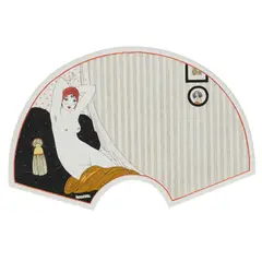 Georges Barbier, Femme Nue sur un Divan, gouache, brush and ink and pencil on paper