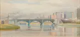 Princes Bridge, Melbourne by Mary Elizabeth Maud Chomley Obe, 1904, watercolour on paper, sold Sep 2025