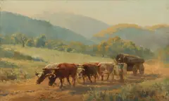 Sara Lewis, Hauling the Logs, 1895, oil on canvas