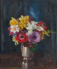 Nora Heysen, Still Life, Spring Bunch, 1947, oil on canvas laid on board
