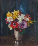 Nora Heysen, Still Life, Spring Bunch, 1947, oil on canvas laid on board