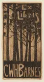Jessie Traill, Bookplate: Ex Libris C.W.H. Barnes, c.1934, etching