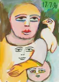 Mirka Mora, Too Many Thoughts, 1990, gouache on paper
