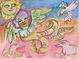 Mirka Mora, The Sun is always Watching, c.1985, watercolour and gouache on paper