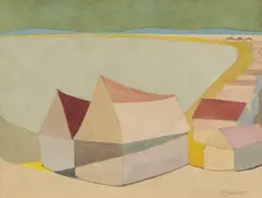 Mabel Williams, Sea-Side (Semi Abstract), gouache on paper