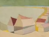 Mabel Williams, Sea-Side (Semi Abstract), gouache on paper