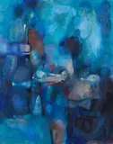 Erica McGilchrist, Moon Zone/Sigh, 1962, oil on board